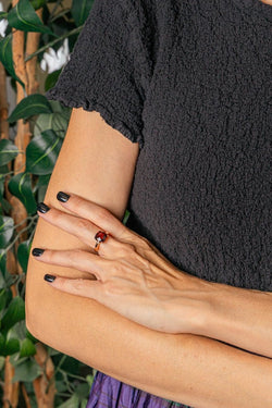 Bracelet Or rose Grenat - Castafiore