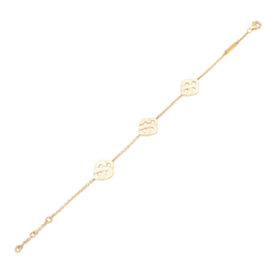 Bracelet POIRAY "Coeur entrelacé multi" en or jaune - Castafiore