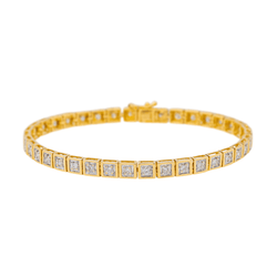 Bracelet Rivière en or jaune, or blanc et diamants - Castafiore