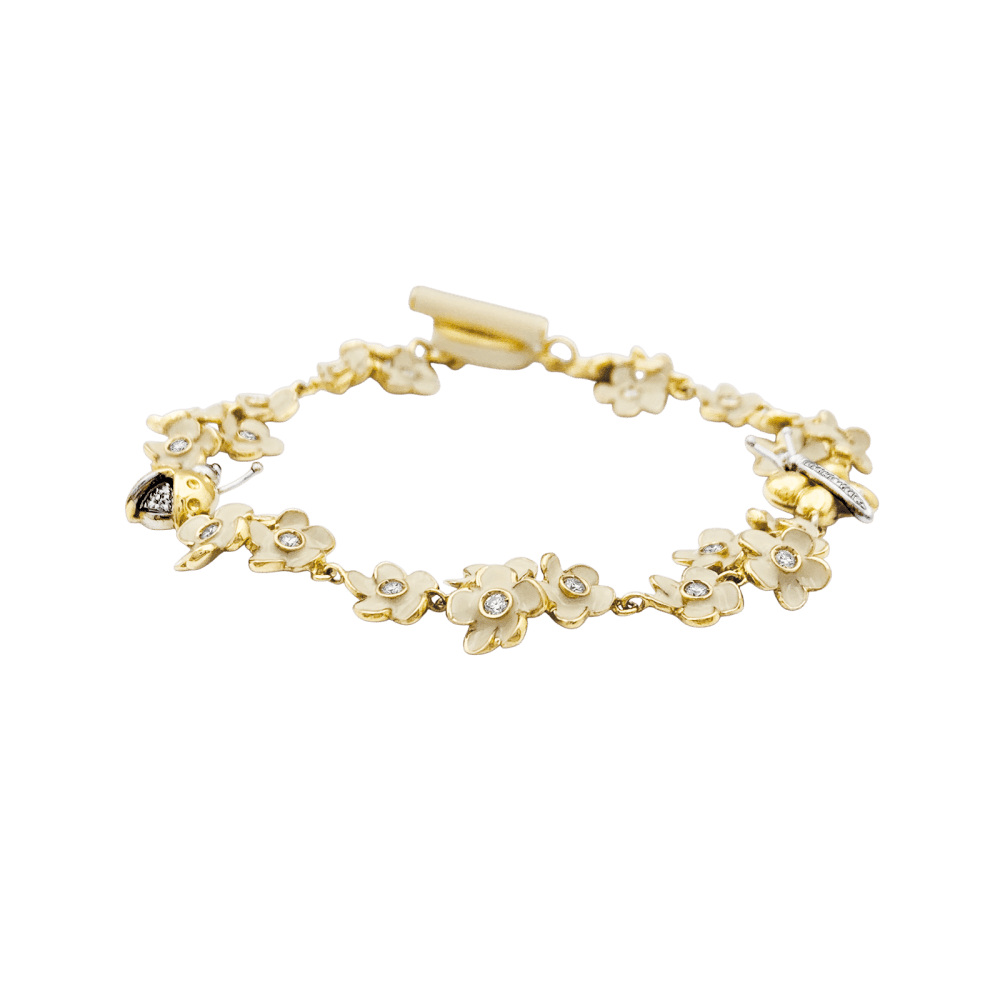 Bracelet ROBERTO COIN en or rose, émail et diamants - Castafiore