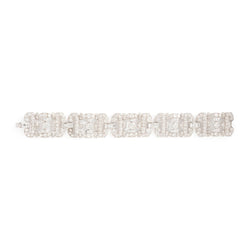 Bracelet Souple Art déco en or blanc et diamants - Castafiore