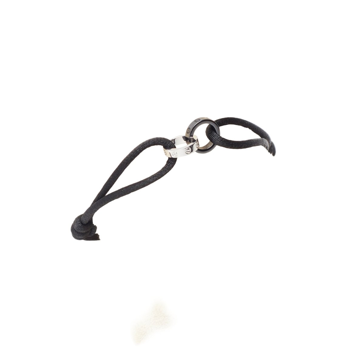 Bracelet Souple CARTIER "Love Cord" en or blanc, céramique et diamants - Castafiore