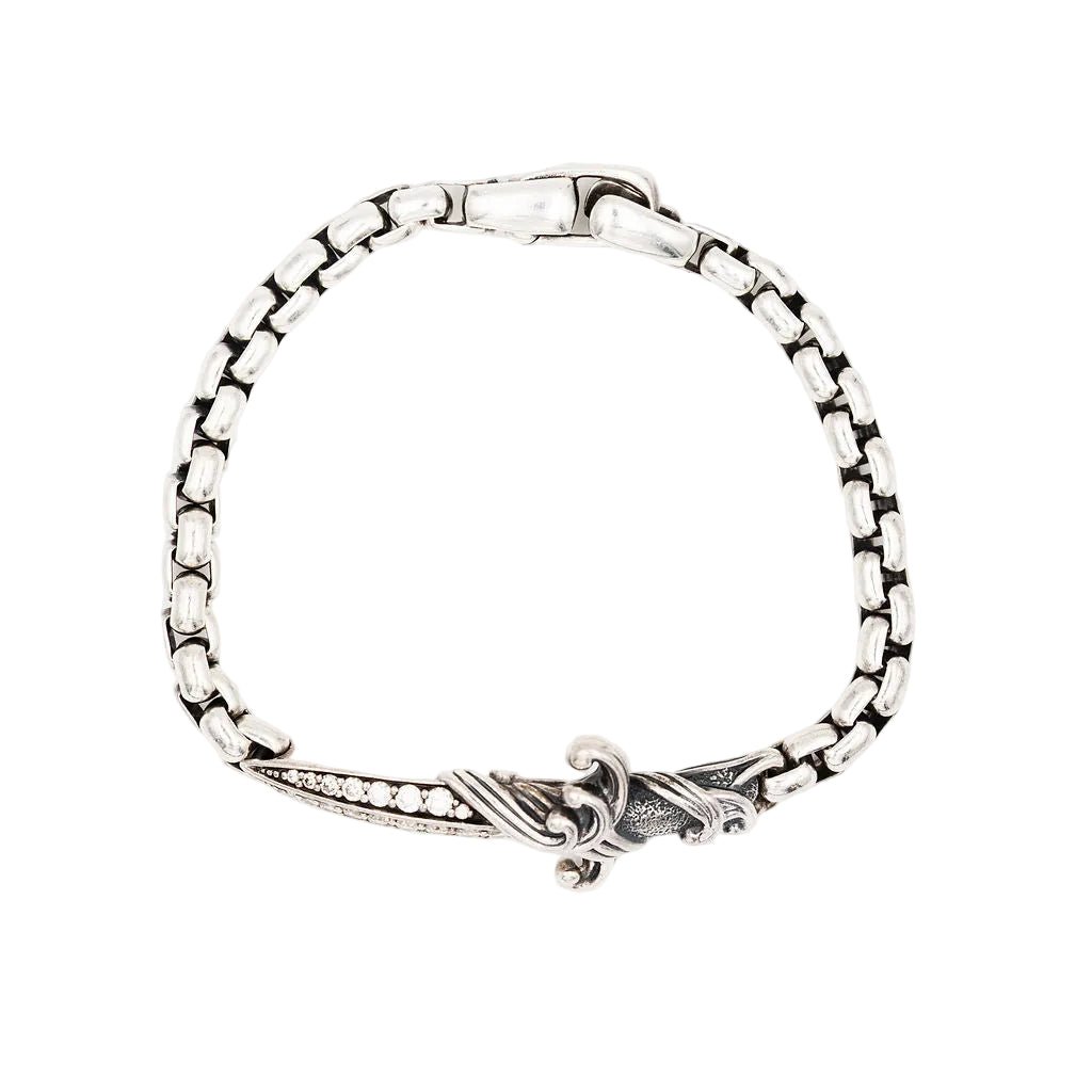 Bracelet Souple DAVID YURMAN "Waves Dagger" en argent et diamants - Castafiore