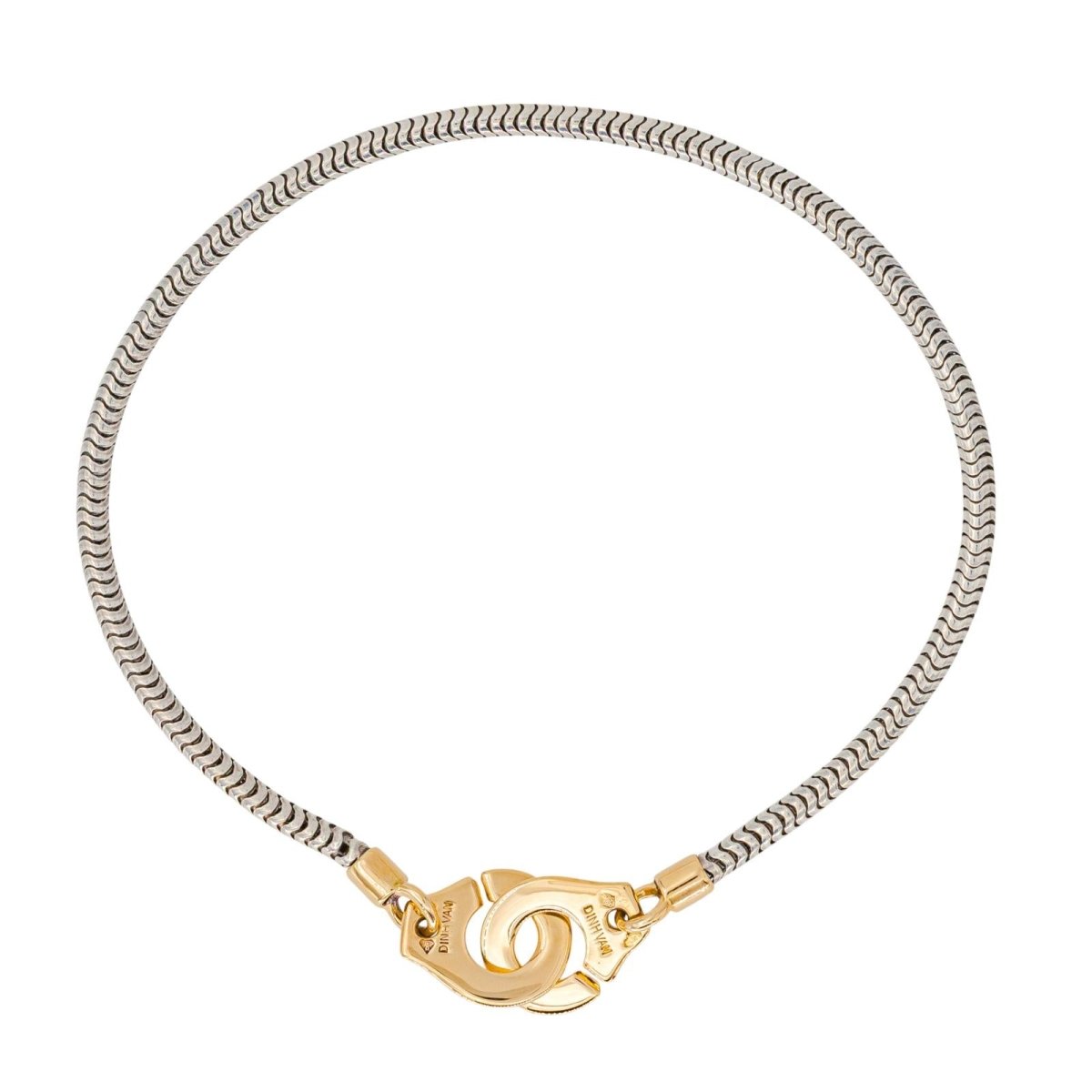Bracelet Souple DINH VAN "Menottes R10" en or jaune et argent - Castafiore