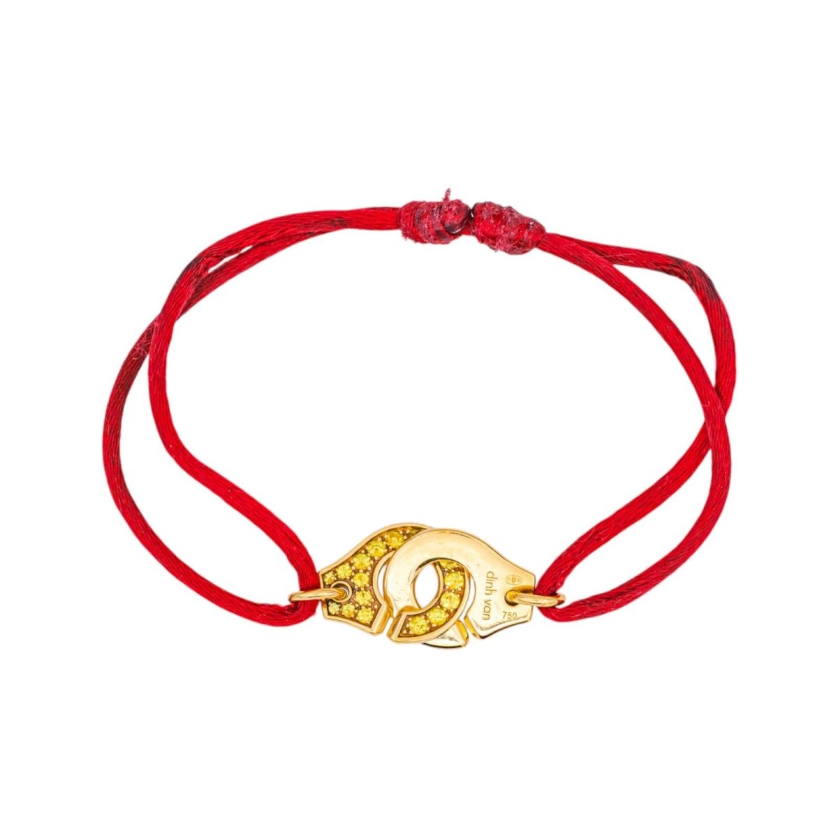 Bracelet Souple DINH VAN "Menottes R12" en or jaune et saphirs - Castafiore