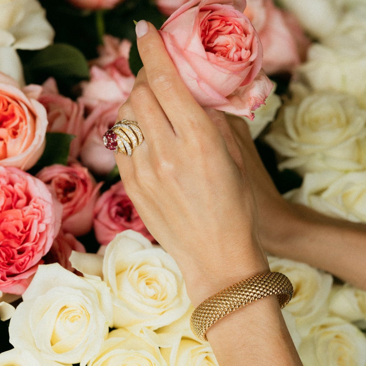 Bracelet Souple en or blanc et or jaune - Castafiore