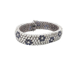 Bracelet Souple en or blanc, saphirs et diamants - Castafiore