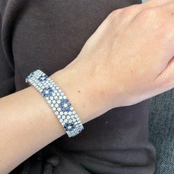 Bracelet Souple en or blanc, saphirs et diamants - Castafiore