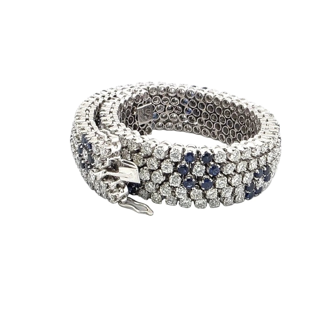 Bracelet Souple en or blanc, saphirs et diamants - Castafiore