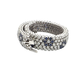 Bracelet Souple en or blanc, saphirs et diamants - Castafiore