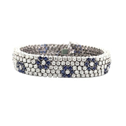 Bracelet Souple en or blanc, saphirs et diamants - Castafiore