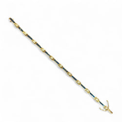 Bracelet souple en or jaune, saphirs et diamants - Castafiore