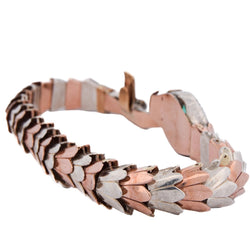 Bracelet Souple en or rose, argent, émeraudes et diamants - Castafiore