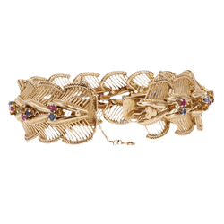 Bracelet Souple en or rose, saphirs, rubis et citrines - Castafiore
