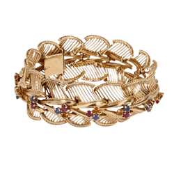 Bracelet Souple en or rose, saphirs, rubis et citrines - Castafiore