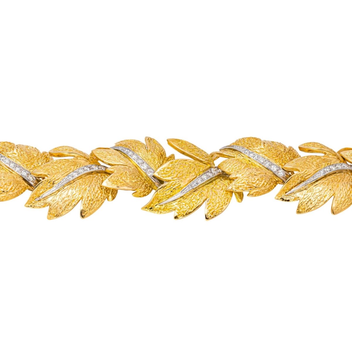 Bracelet Souple FABERGÉ en or jaune, platine et diamants - Castafiore