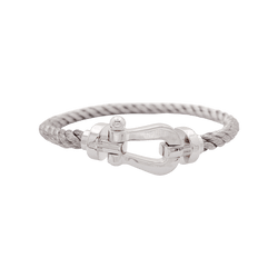 Bracelet Souple FRED "Force 10" en or blanc et acier - Castafiore