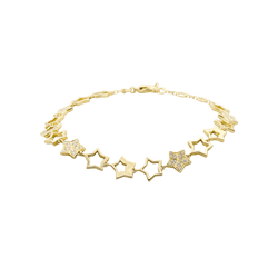 Bracelet Souple FRED "Star" en or jaune et diamants - Castafiore