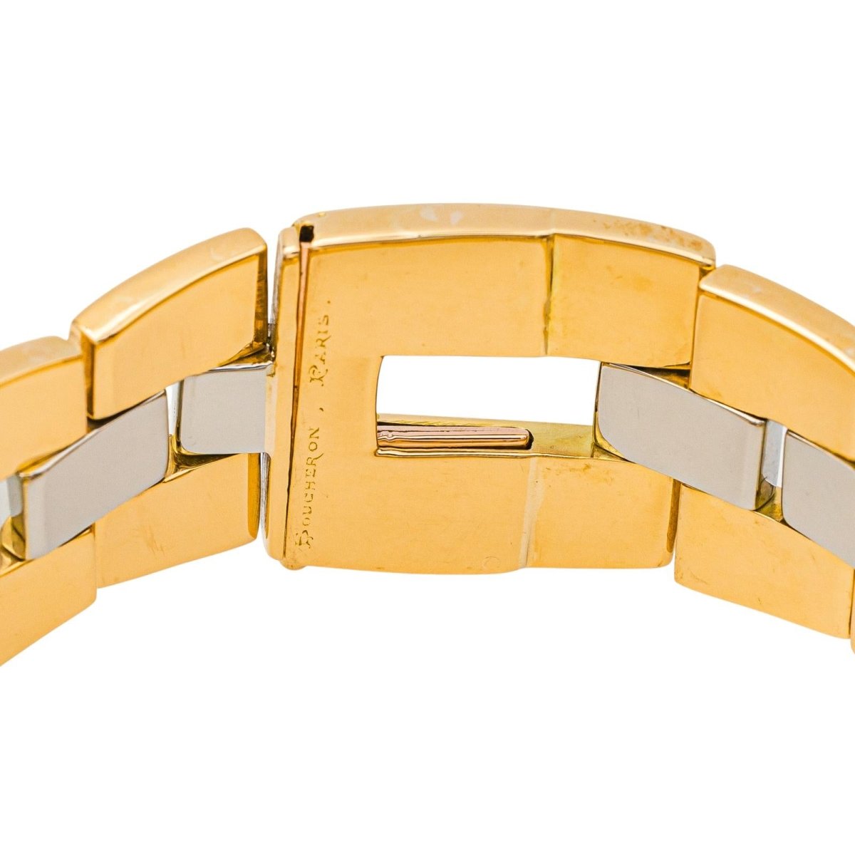 Bracelet Tank BOUCHERON en or jaune, or blanc et or rose - Castafiore