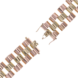 Bracelet Tank en or rose et or jaune - Castafiore
