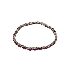 Bracelet tennis or blanc rubis et diamants - Castafiore