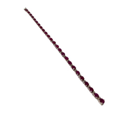 Bracelet tennis or blanc rubis et diamants - Castafiore