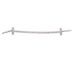 Bracelet Tiffany & Co., "Tiffany T Smile", or blanc, diamants. - Castafiore