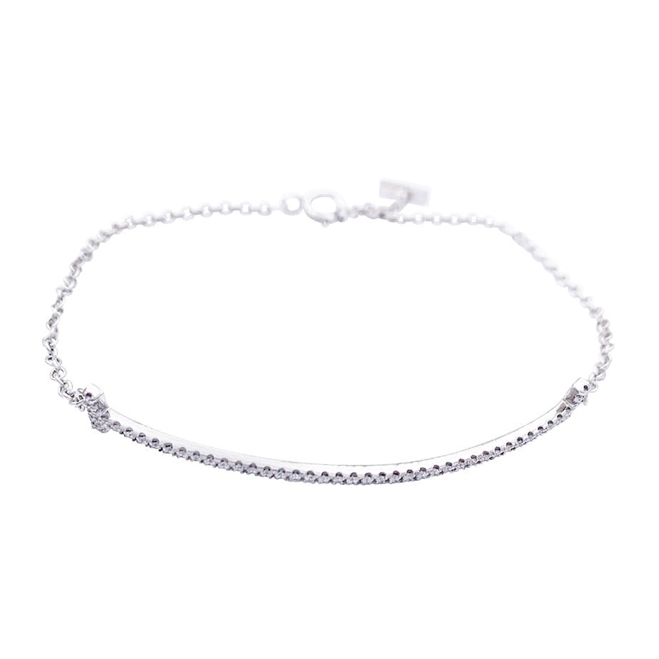 Bracelet Tiffany & Co., "Tiffany T Smile", or blanc, diamants. - Castafiore