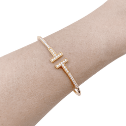 Bracelet TIFFANY Wire Tiffany t en or rose et diamants - Castafiore