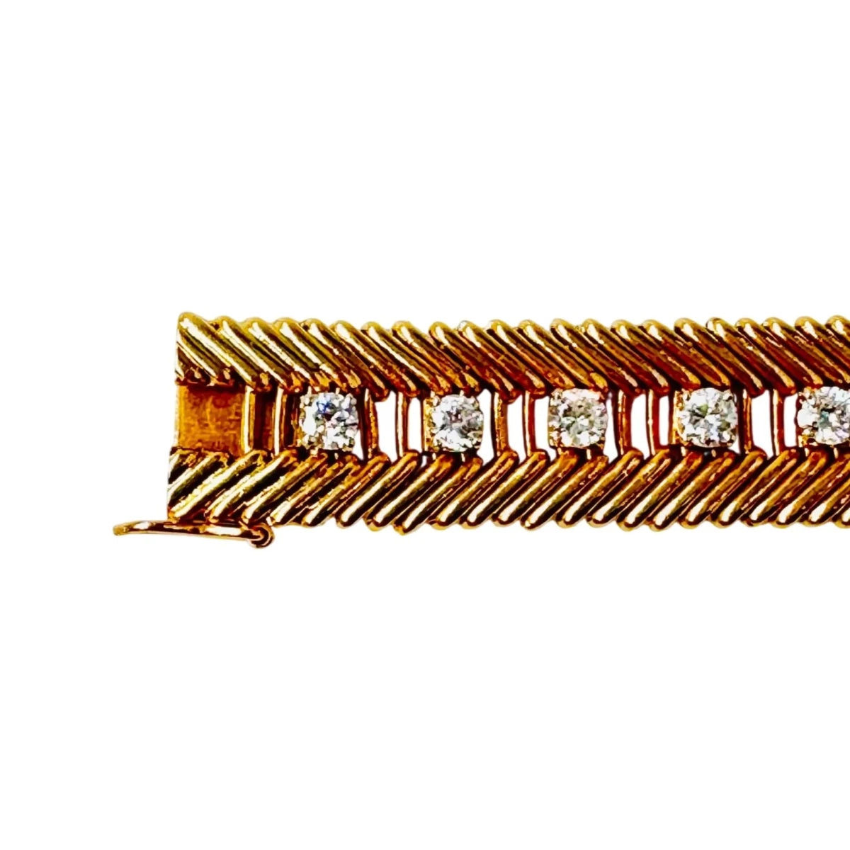 Bracelet VAN CLEEF & ARPELS "Cheveux d'ange" en or jaune, platine et diamants - Castafiore