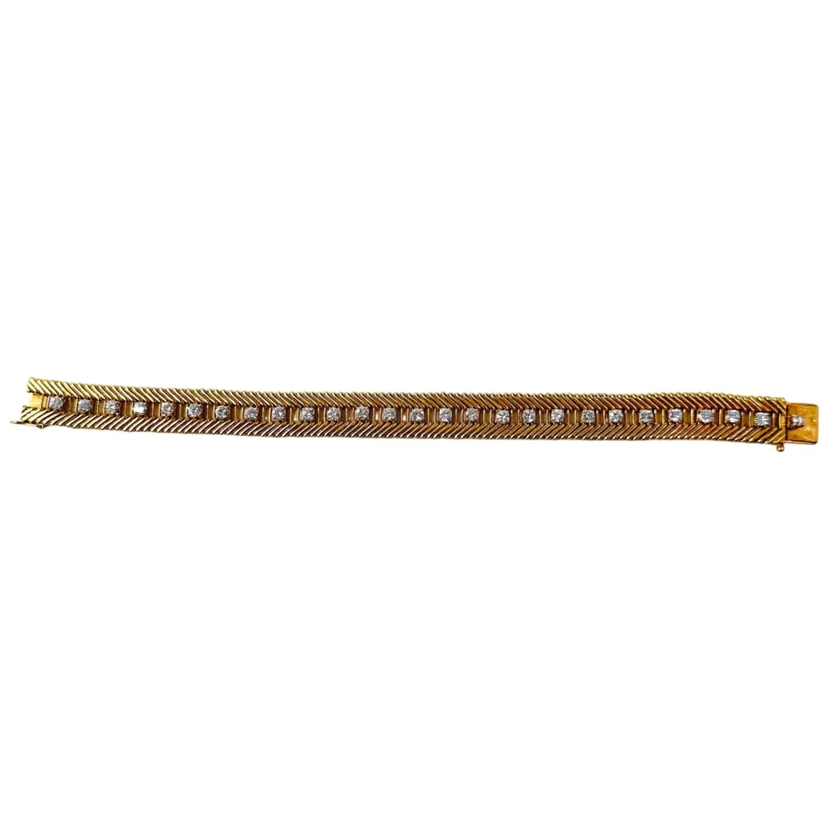 Bracelet VAN CLEEF & ARPELS "Cheveux d'ange" en or jaune, platine et diamants - Castafiore
