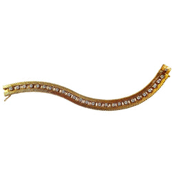 Bracelet VAN CLEEF & ARPELS "Cheveux d'ange" en or jaune, platine et diamants - Castafiore