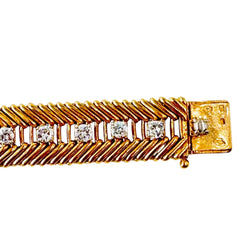 Bracelet VAN CLEEF & ARPELS "Cheveux d'ange" en or jaune, platine et diamants - Castafiore
