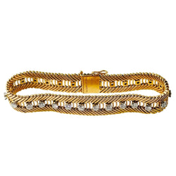Bracelet VAN CLEEF & ARPELS "Cheveux d'ange" en or jaune, platine et diamants - Castafiore
