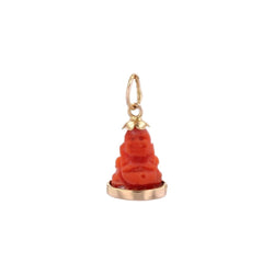 Breloque Bouddha corail et or - Castafiore