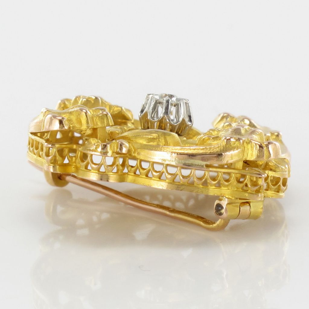 Broche ancienne art nouveau diamant - Castafiore