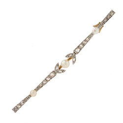 Broche ANCIENNE Barrette en or jaune et platine - Castafiore