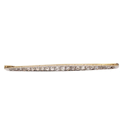 Broche ANCIENNE Barrette en or jaune et platine avec diamants - Castafiore