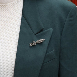 Broche ancienne épi de blé en or, argent et perles fines - Castafiore