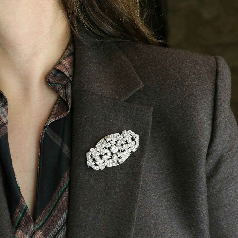 Broche Art Deco diamants 7 ct - Castafiore