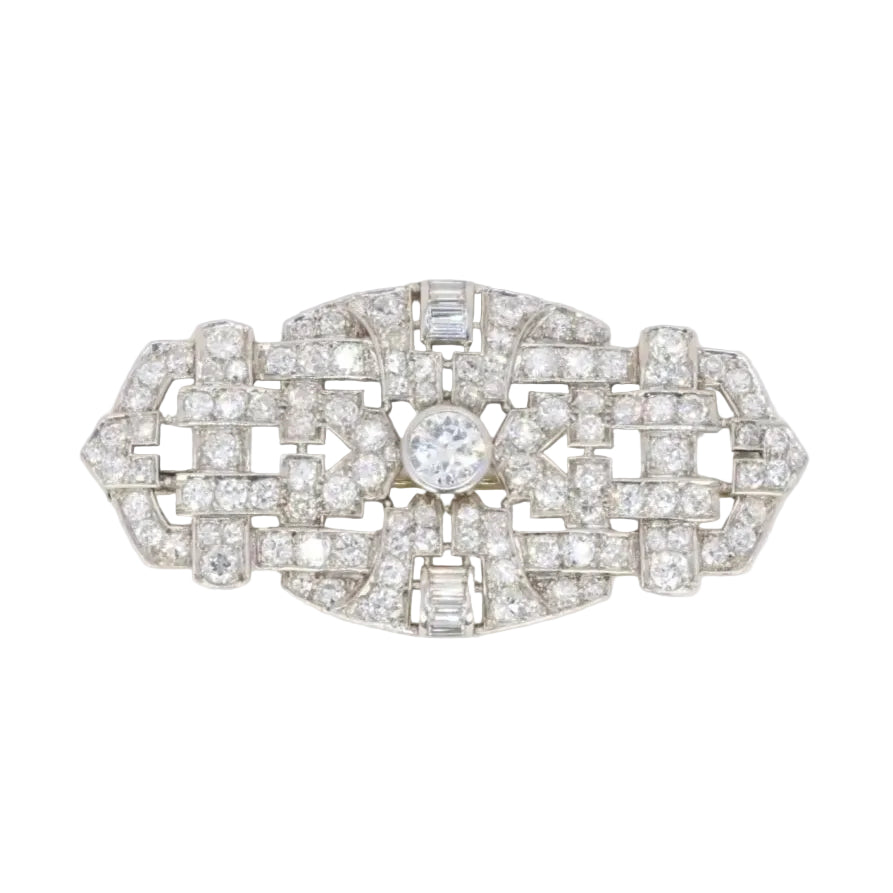 Broche Art Deco diamants 7 ct - Castafiore
