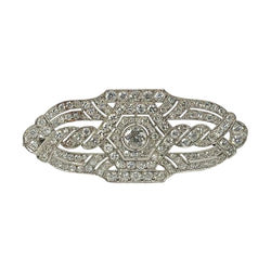 Broche Art Déco platine et 5,8 carats de diamants - Castafiore