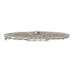 Broche Art Déco platine et 5,8 carats de diamants - Castafiore