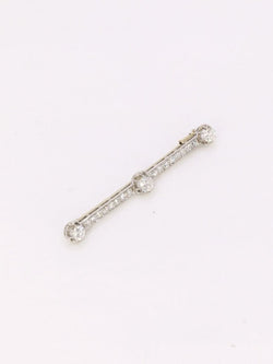 Broche barette Art - Déco diamants taille ancienne - Castafiore