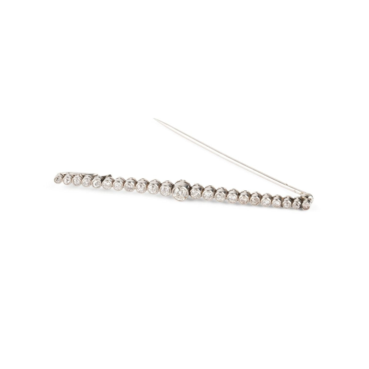 Broche Barette HENRI VEVER en platine et diamants - Castafiore