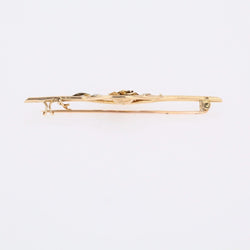 Broche barrette bouton de rose en or jaune et or blanc - Castafiore
