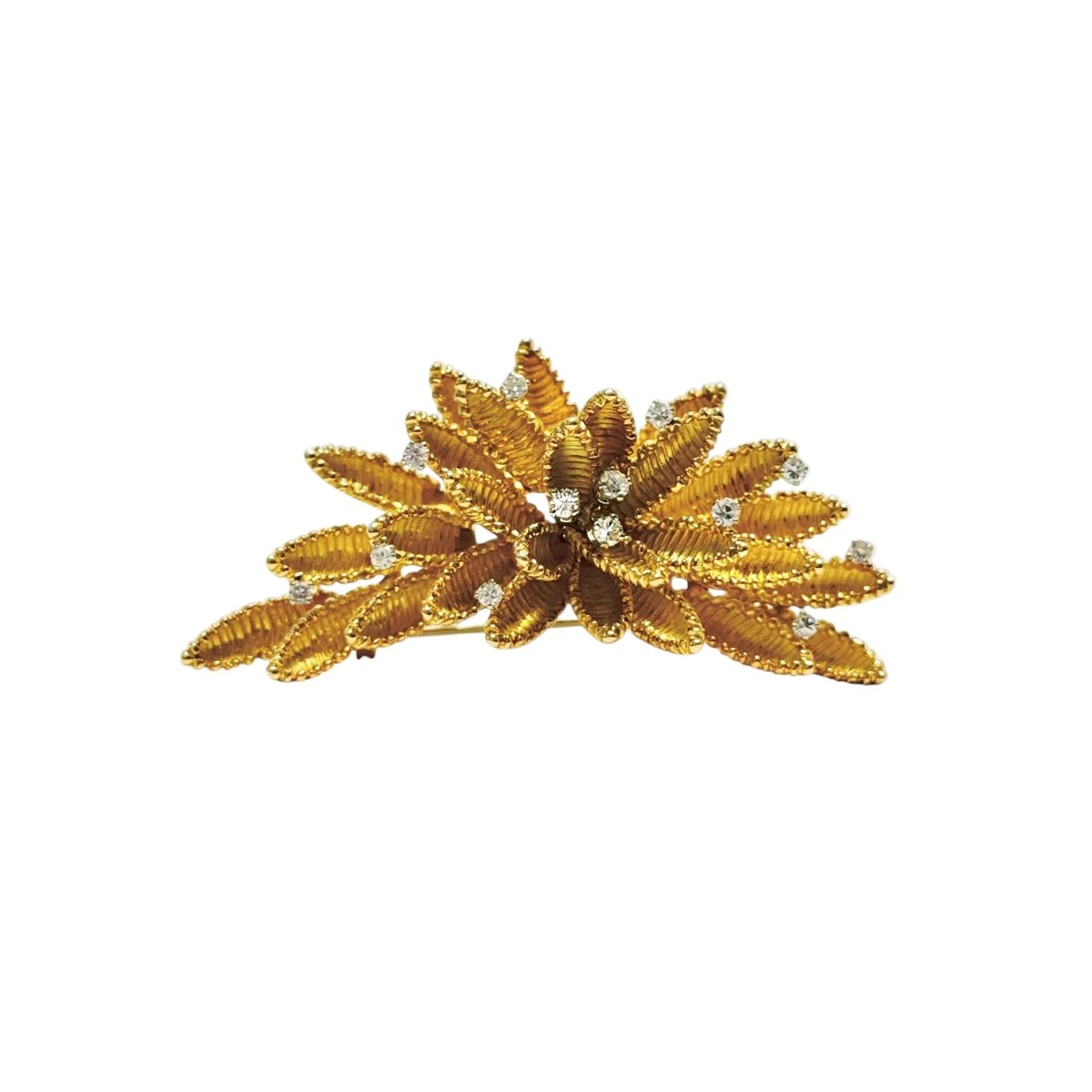 Broche Barrette EDOUARD RICHARS en or jaune et diamants - Castafiore