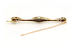 Broche Barrette en or blanc, or jaune, onyx, saphirs et diamants - Castafiore