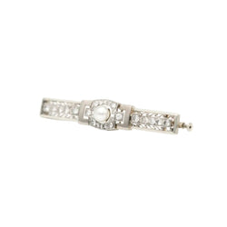 Broche Barrette en or blanc, perle et diamants - Castafiore