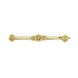 Broche barrette en or jaune et perles fines - Castafiore